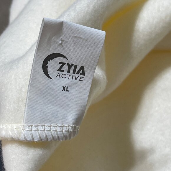 Zyia Active Polar Fleece 1/4 Zip Sweatshirt Cream Black XL Extra Large Women's - Picture 4 of 5